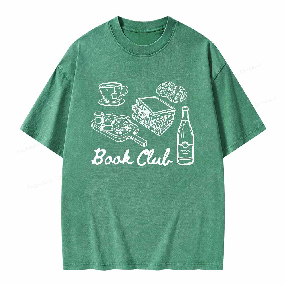 Pagewings Book Club Shirt Unisex Washed T-shirt