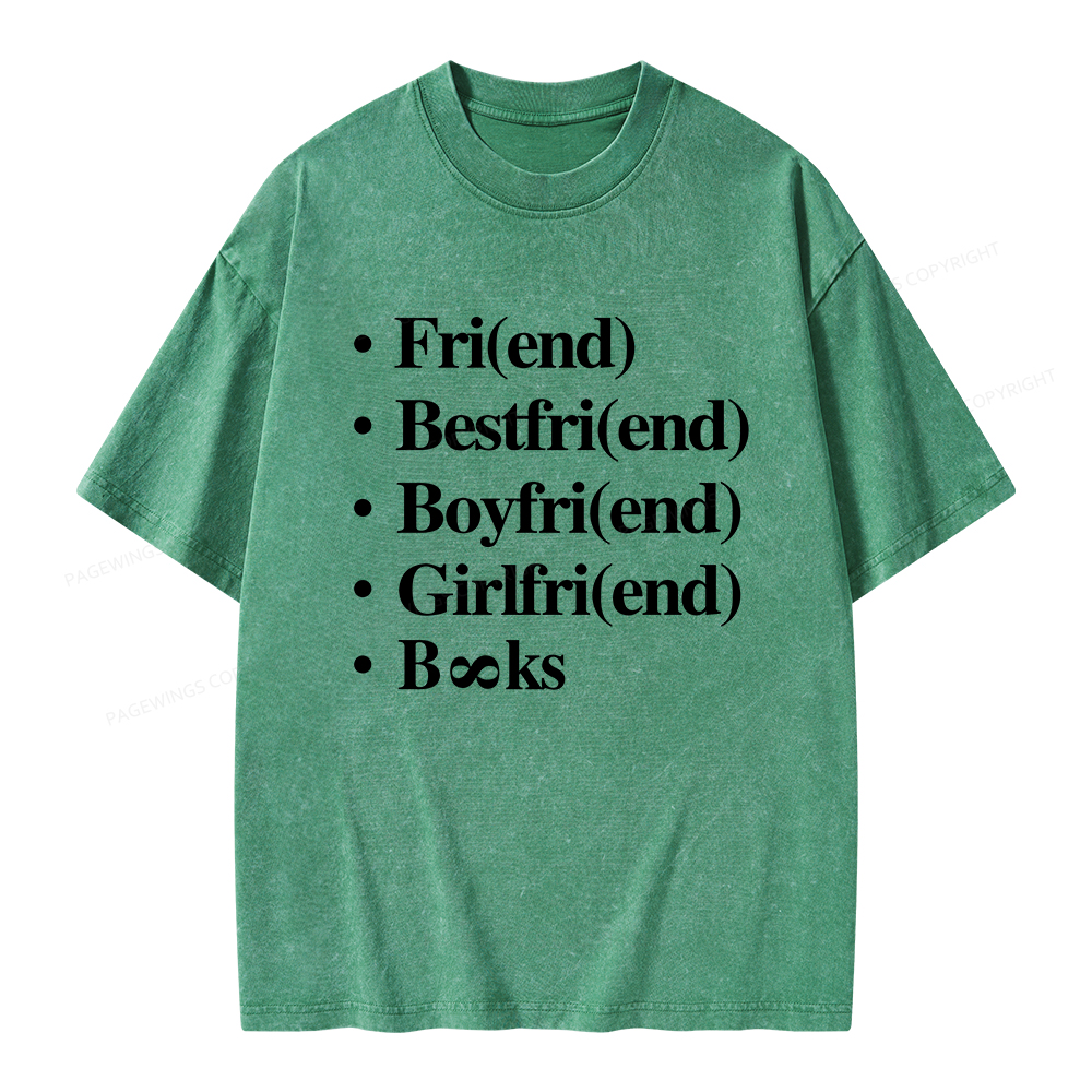 Pagewings Friends Love And Books Matter Unisex Washed T-shirt