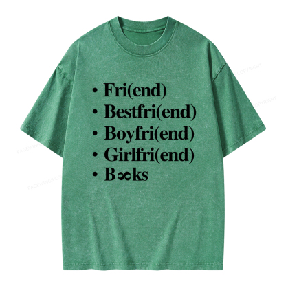 Pagewings Friends Love And Books Matter Unisex Washed T-shirt