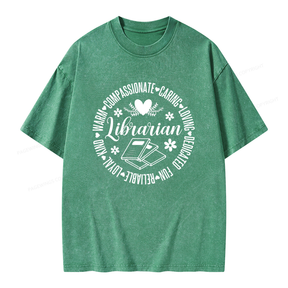 Pagewings Librarian Book Lover Unisex Washed T-shirt