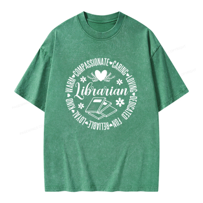 Pagewings Librarian Book Lover Unisex Washed T-shirt