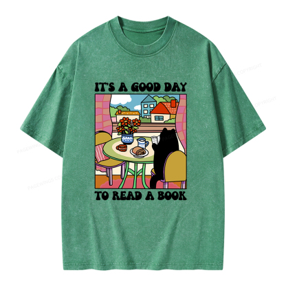 Pagewings It's A Good Day  To Read A Book Unisex Washed T-shirt