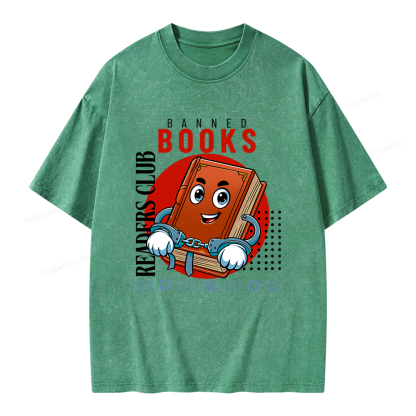 Pagewings Banned book readers club Unisex Washed T-shirt