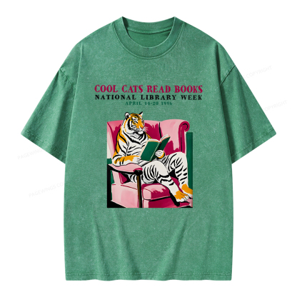 Pagewings Library Week Poster 1996 Unisex Washed T-shirt