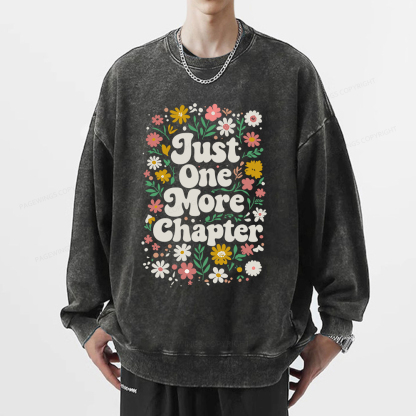 Pagewings Just One More Chapter Unisex Washed Sweatshirt