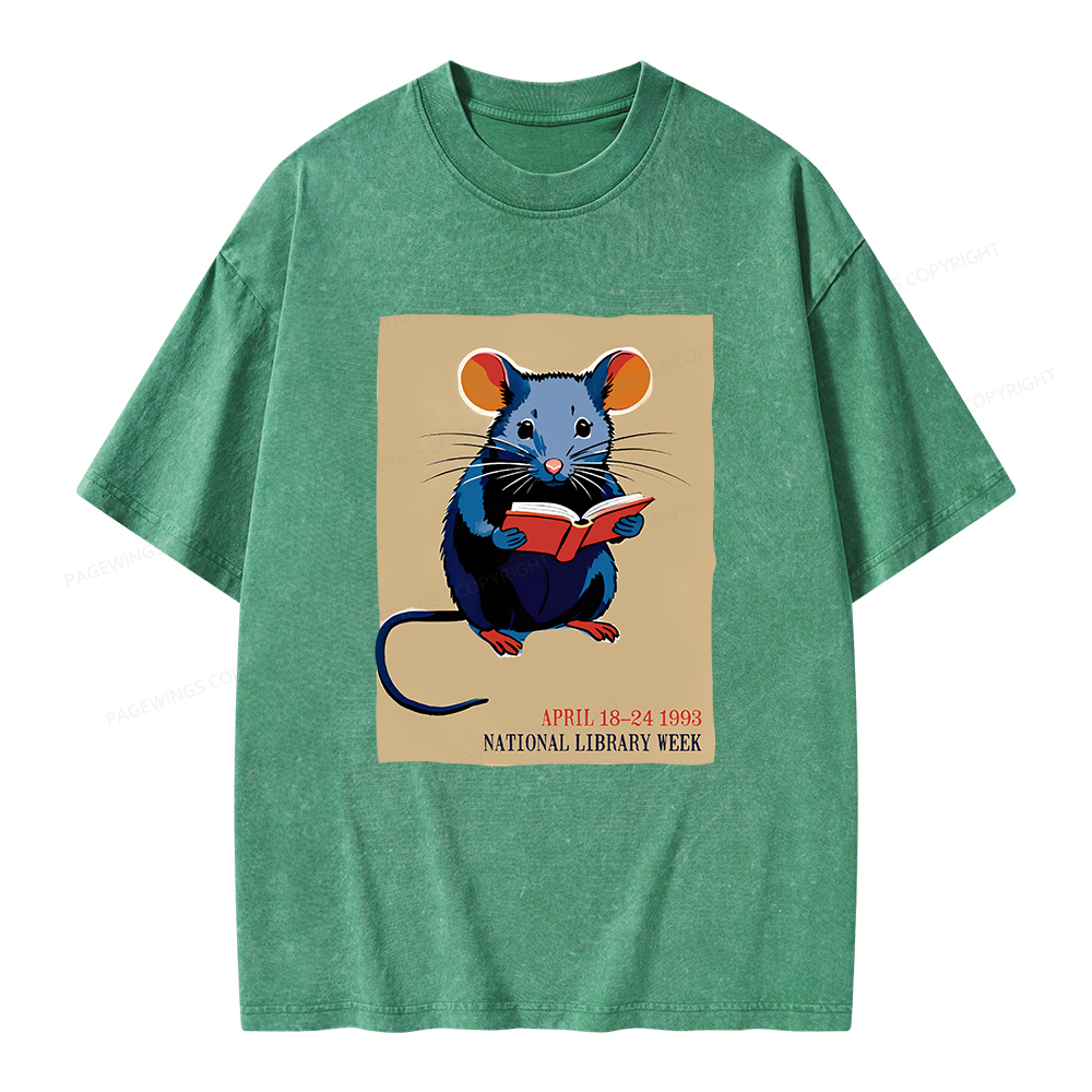 Pagewings National Library Week Unisex Washed T-shirt