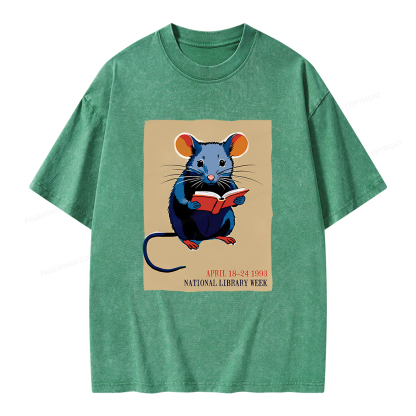 Pagewings National Library Week Unisex Washed T-shirt