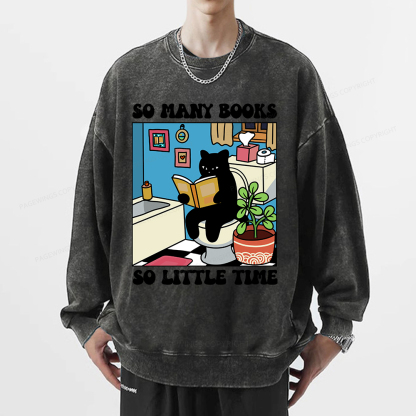 Pagewings So Many Books So Little Time Unisex Washed Sweatshirt