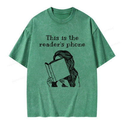 Pagewings This Is The Readers Phone Unisex Washed T-shirt