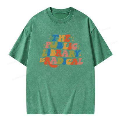 Pagewings Public Library Unisex Washed T-shirt
