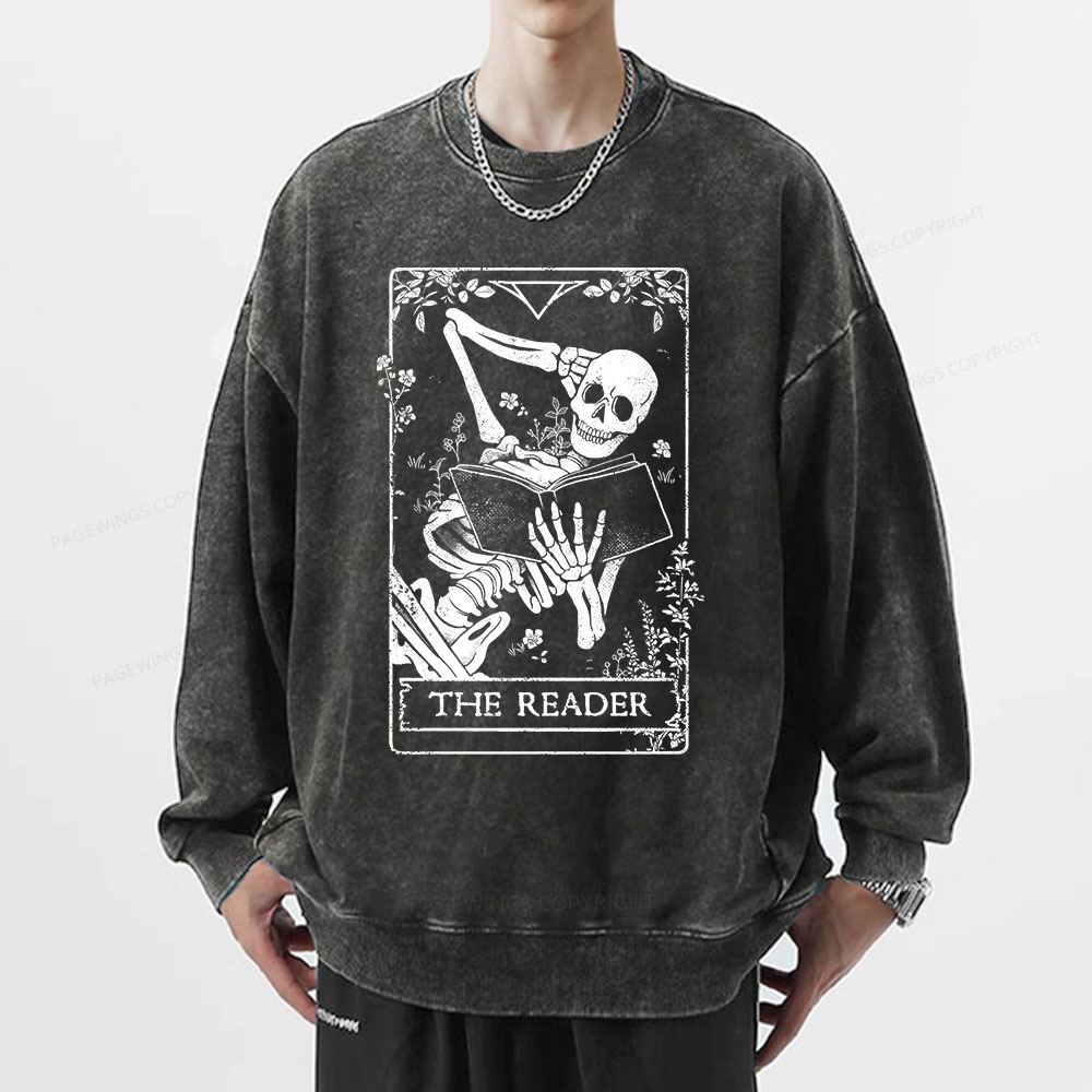 Pagewings The Reader Unisex Washed Sweatshirt