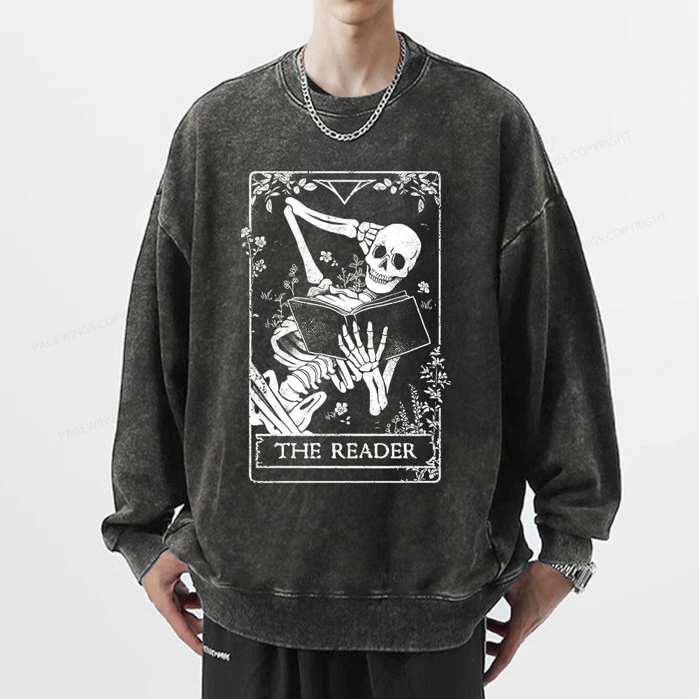 Pagewings The Reader Unisex Washed Sweatshirt
