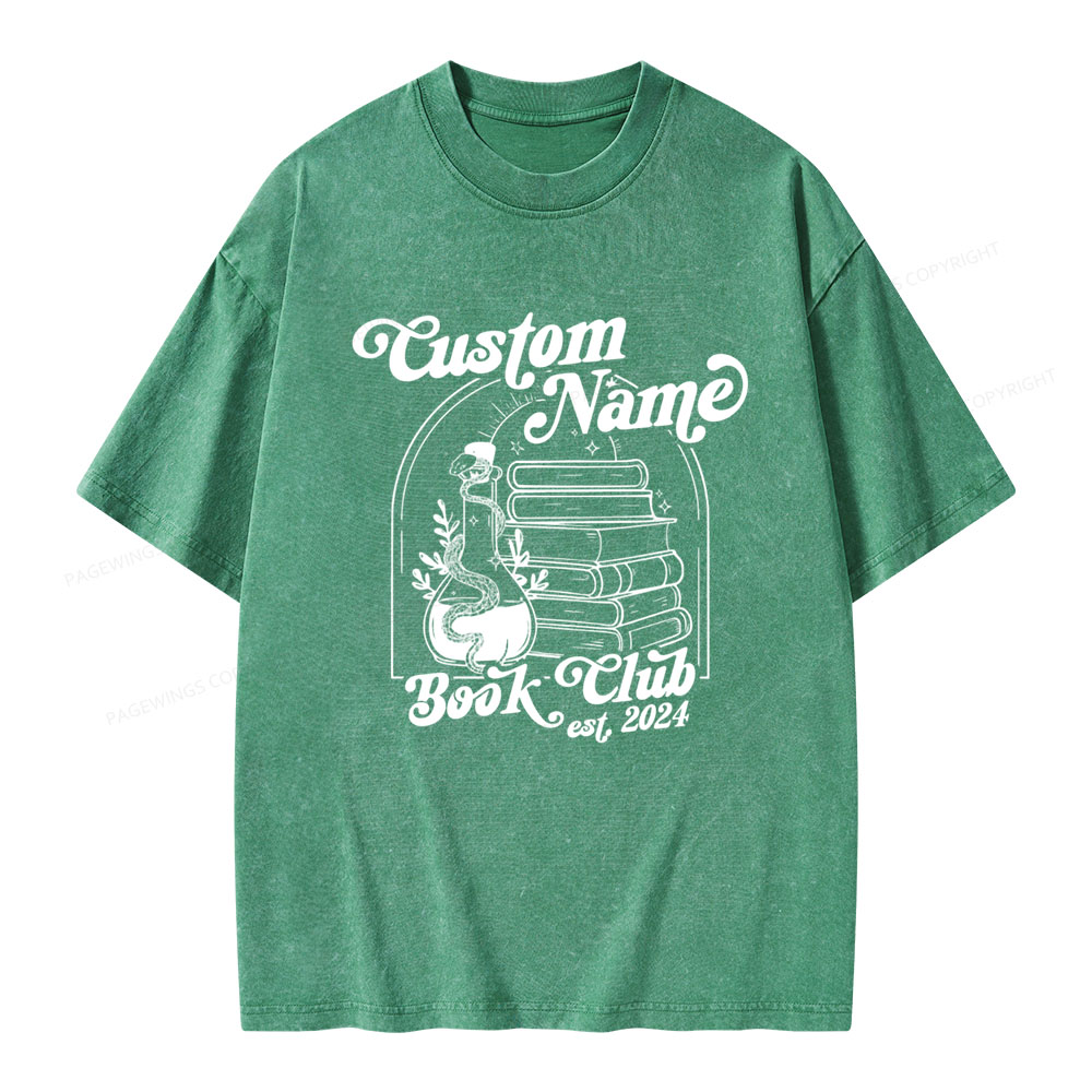 Pagewings Personalized Custom Book Club Unisex Washed T-shirt