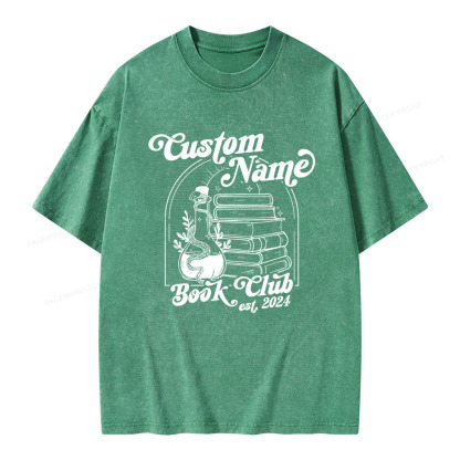 Pagewings Personalized Custom Book Club Unisex Washed T-shirt