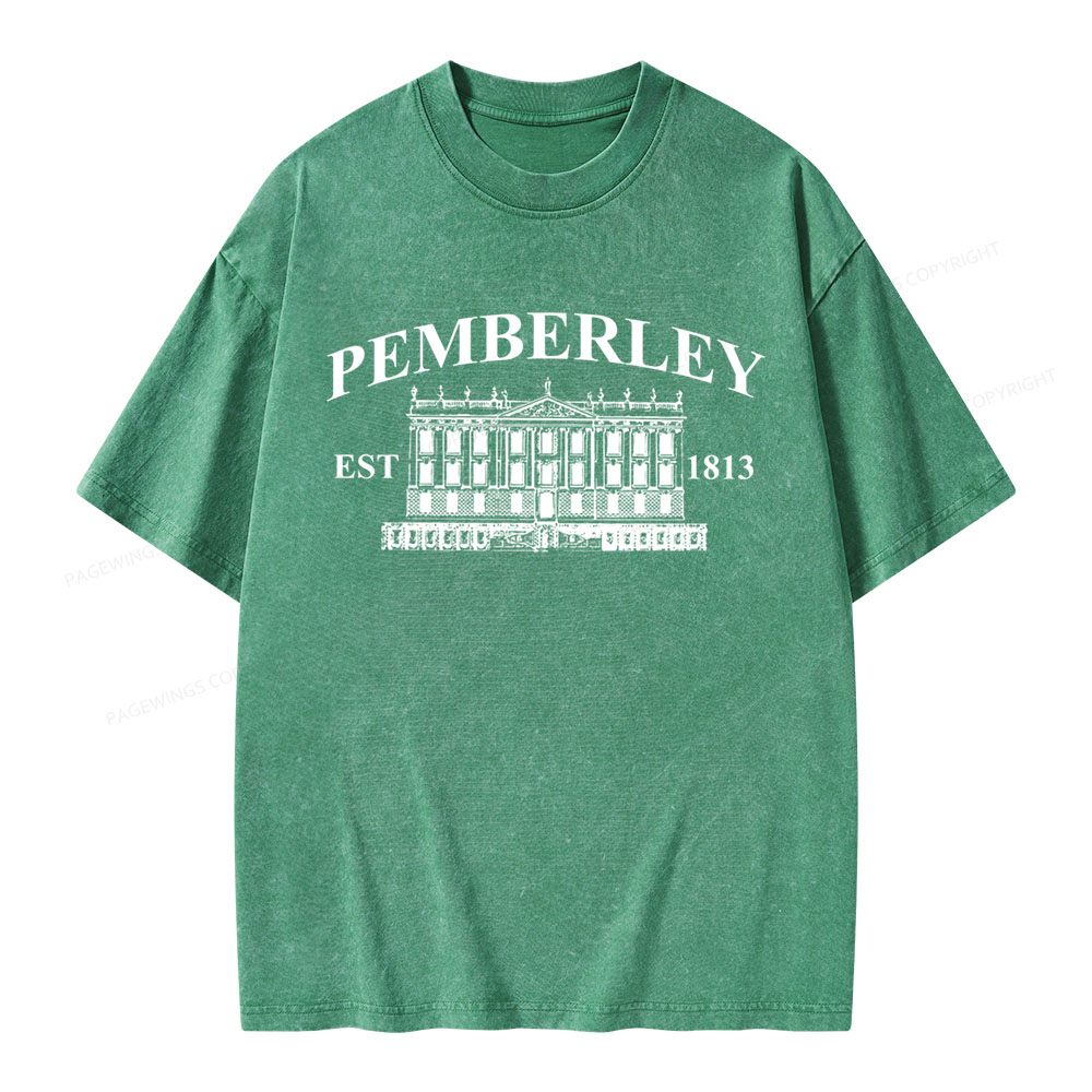 Pagewings Pemberley Unisex EST 1813 Washed T-shirt