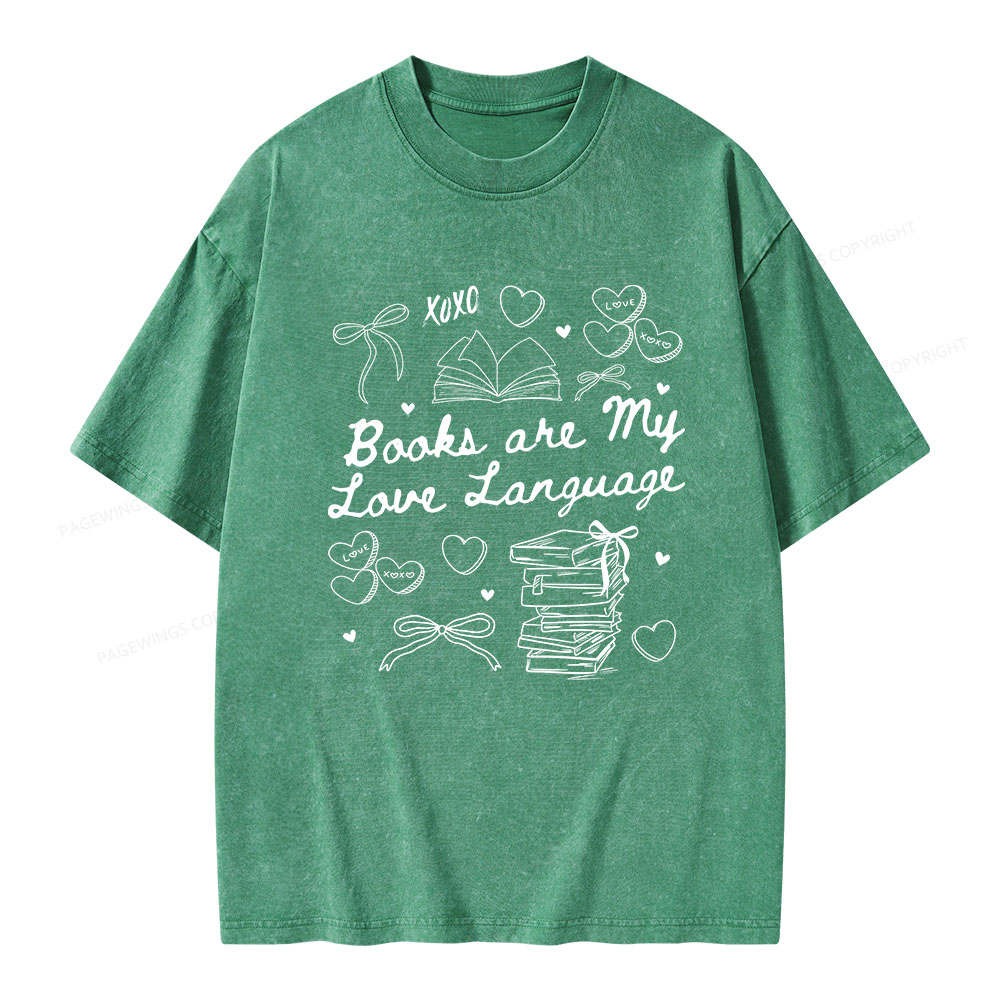 Pagewings Books Are My Love Language Unisex Washed T-shirt