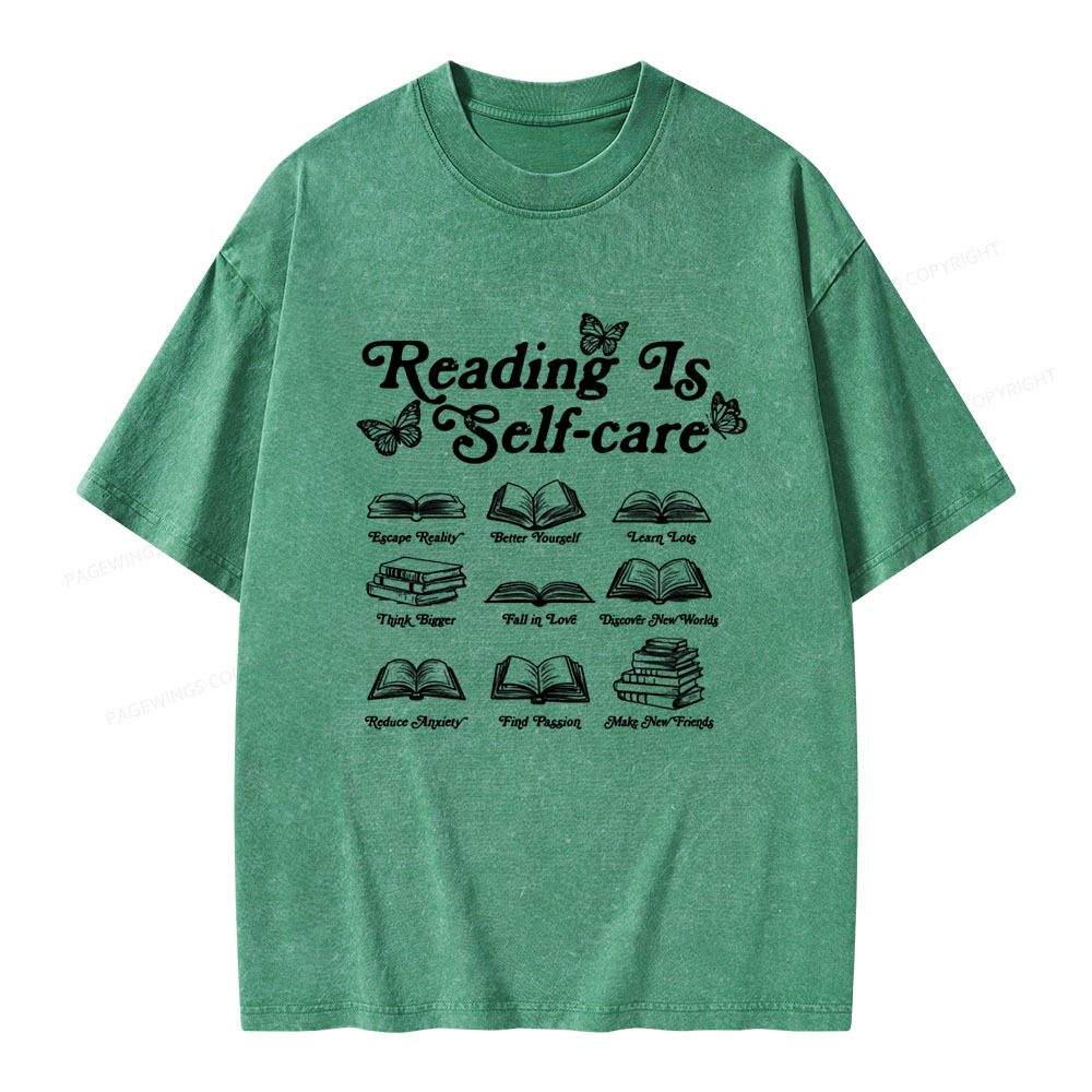 Pagewings Reading Is Self-care Unisex Washed T-shirt