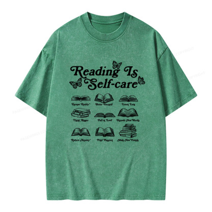 Pagewings Reading Is Self-care Unisex Washed T-shirt