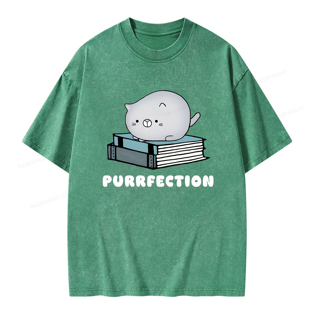 Pagewings Purrfection Unisex Washed T-shirt