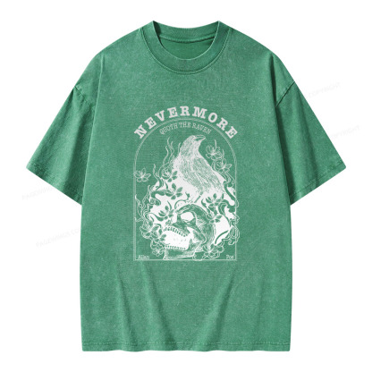 Pagewings Nevermore Quoth The Raven Unisex Washed T-shirt