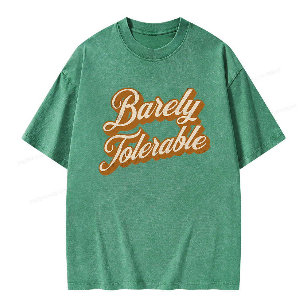 Pagewings Barely Tolerable Unisex Washed T-shirt