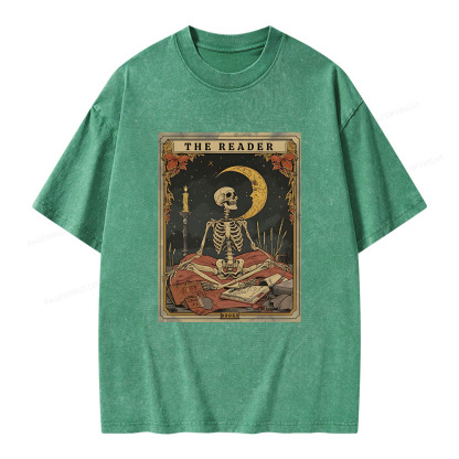 Pagewings The Reader Tarot Card Unisex Washed T-shirt