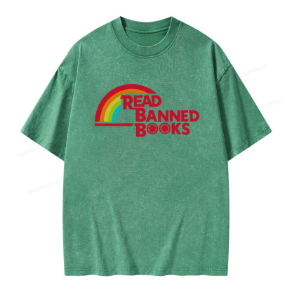Pagewings Read Banned Books Unisex Washed T-shirt