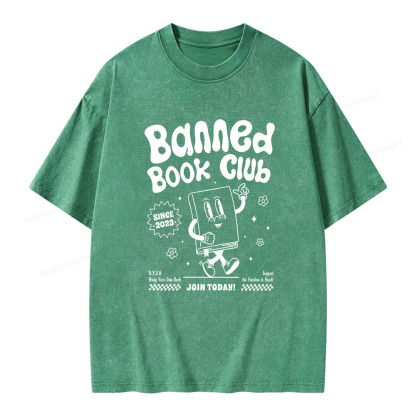 Pagewings Banned Book Club Unisex Washed T-shirt