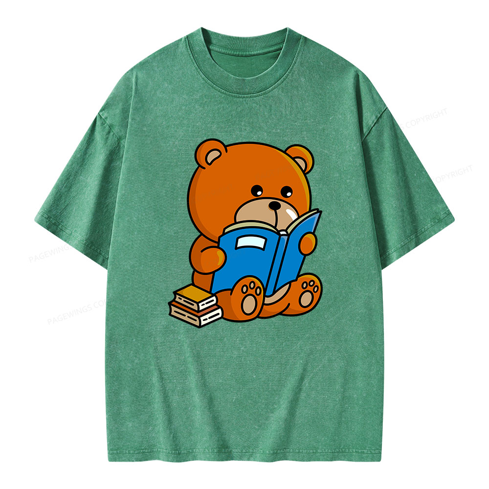 Pagewings Bookish Bear Unisex Washed T-shirt