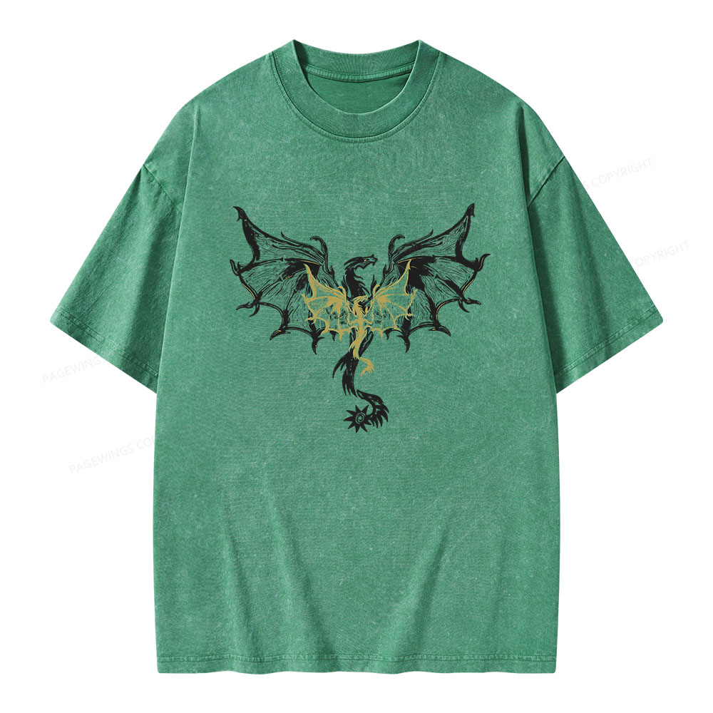 Pagewings Dragon Fantasty Unisex Washed T-shirt