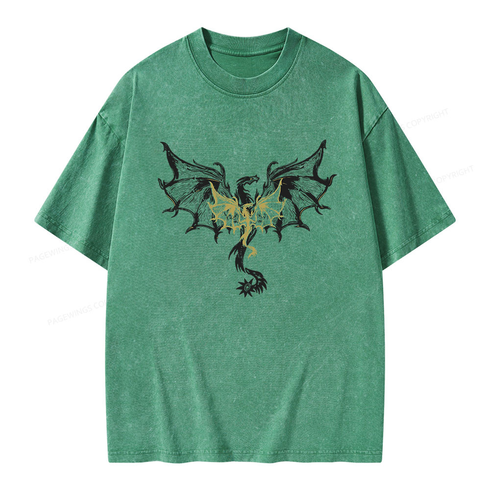 Pagewings Dragon Fantasty Unisex Washed T-shirt