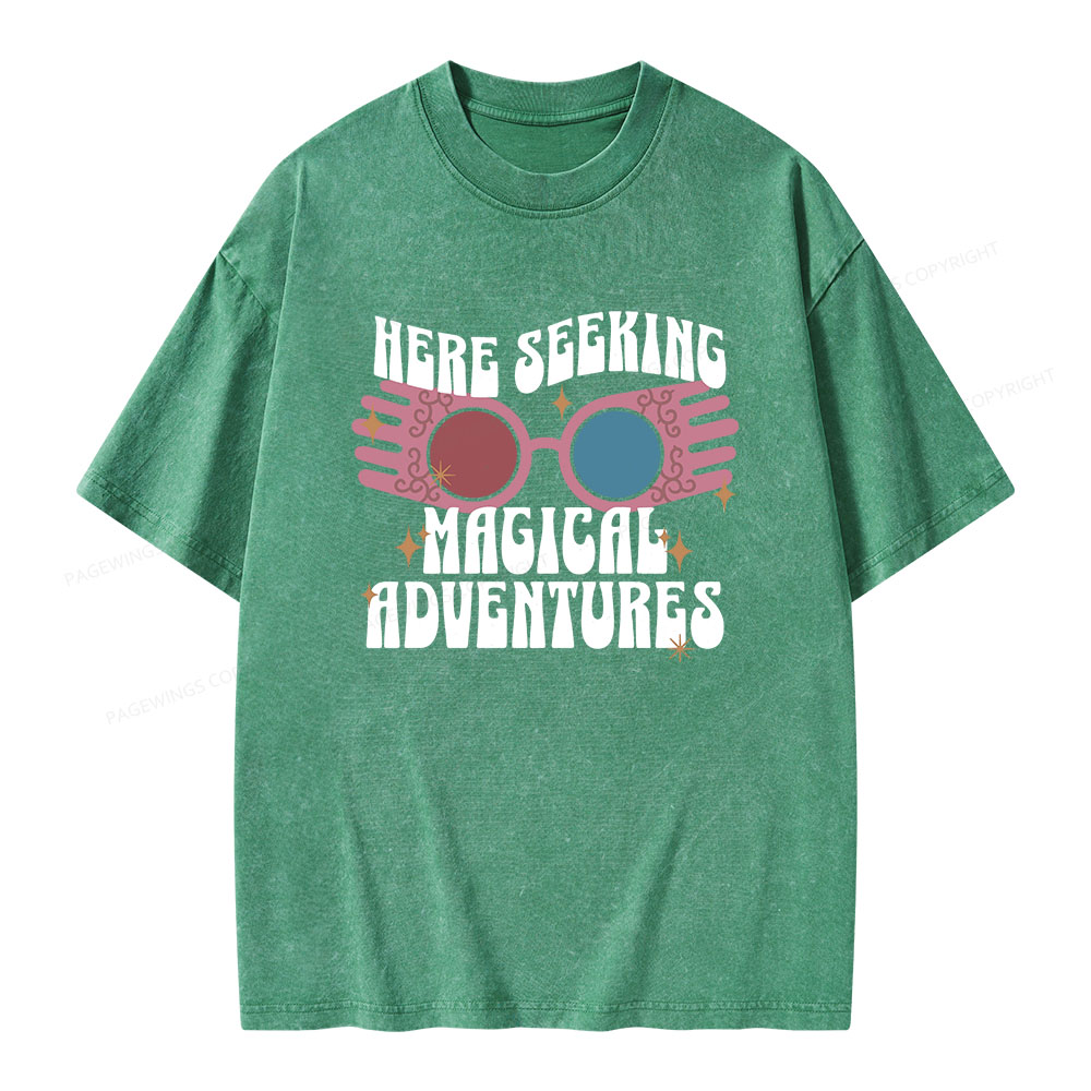 Pagewings Seeking Magical Adventures Unisex Washed T-shirt