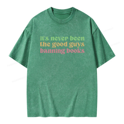 Pagewings It's Never Been the Good Guys Banning Books Unisex Washed T-shirt
