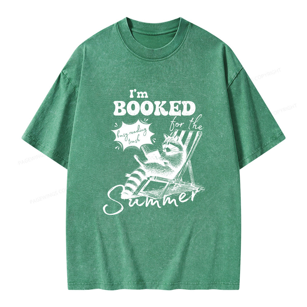 Pagewings I'm Booked For The Summer Unisex Washed T-shirt