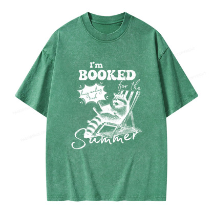 Pagewings I'm Booked For The Summer Unisex Washed T-shirt