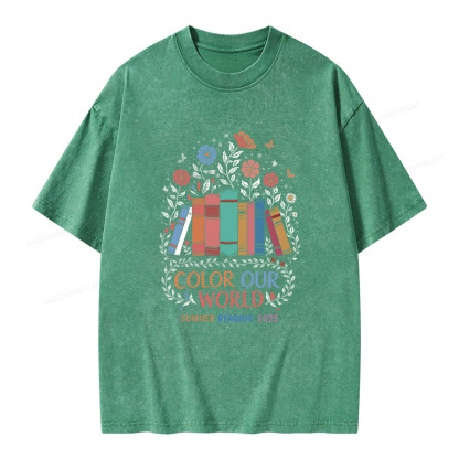 Pagewings Color Our World  Unisex Washed T-shirt