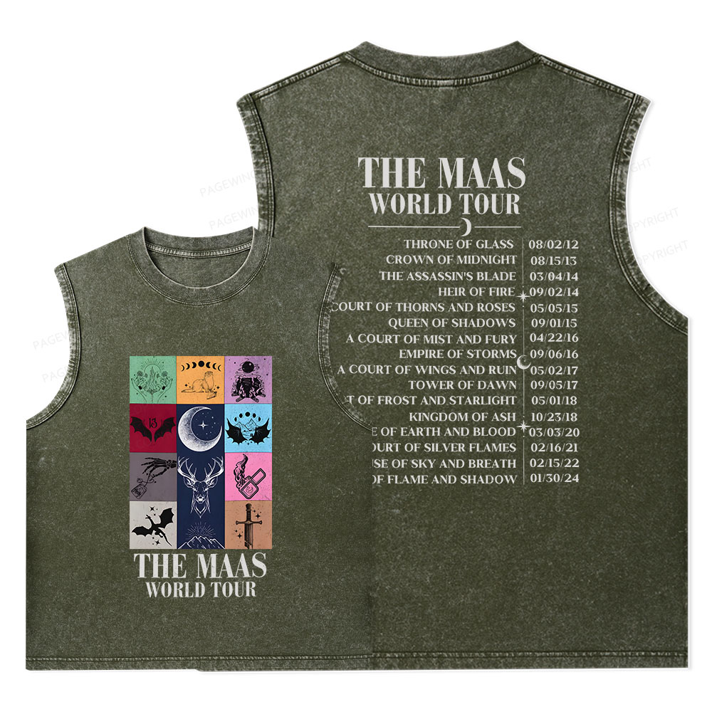 Pagewings World Tour Unisex Washed Tank Top