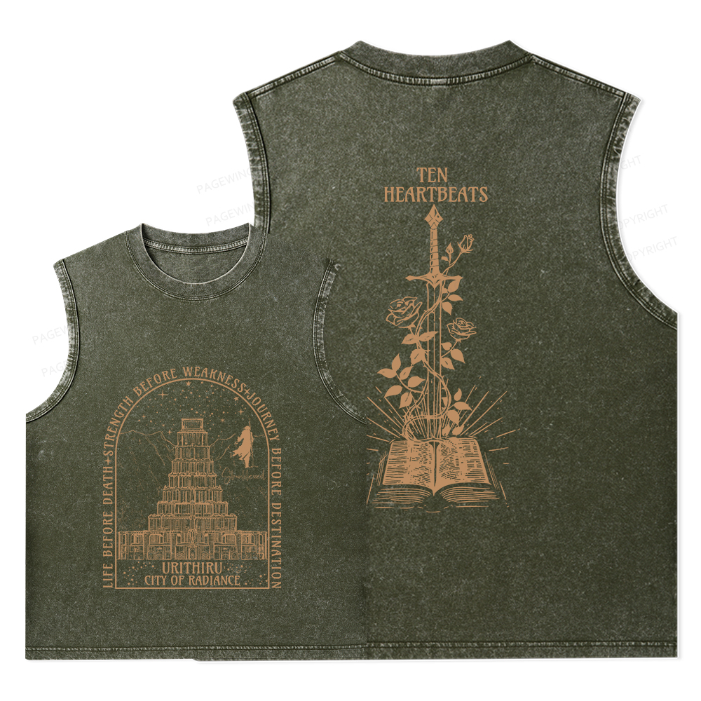 Pagewings Life Before Death Strength Before Weakness Unisex Washed Tank Top