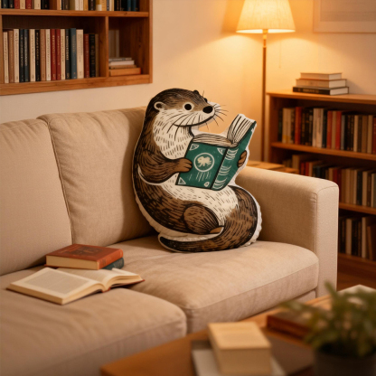 Pagewings Book Lover Shaped Throw Pillow