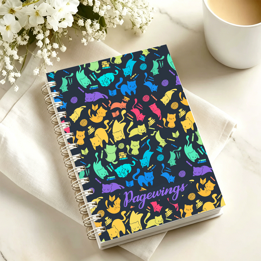 Pagewings Personalized Name Cat Spiral Notebook