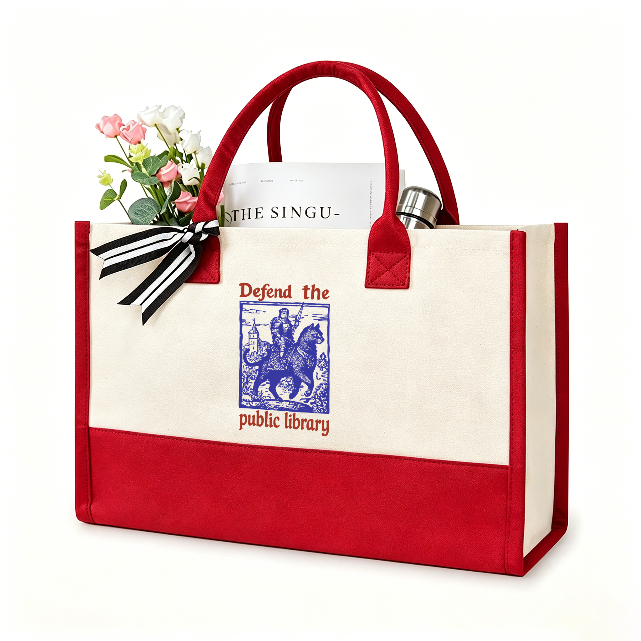 Pagewings Defend the Public Library12732 Large Tote Bag