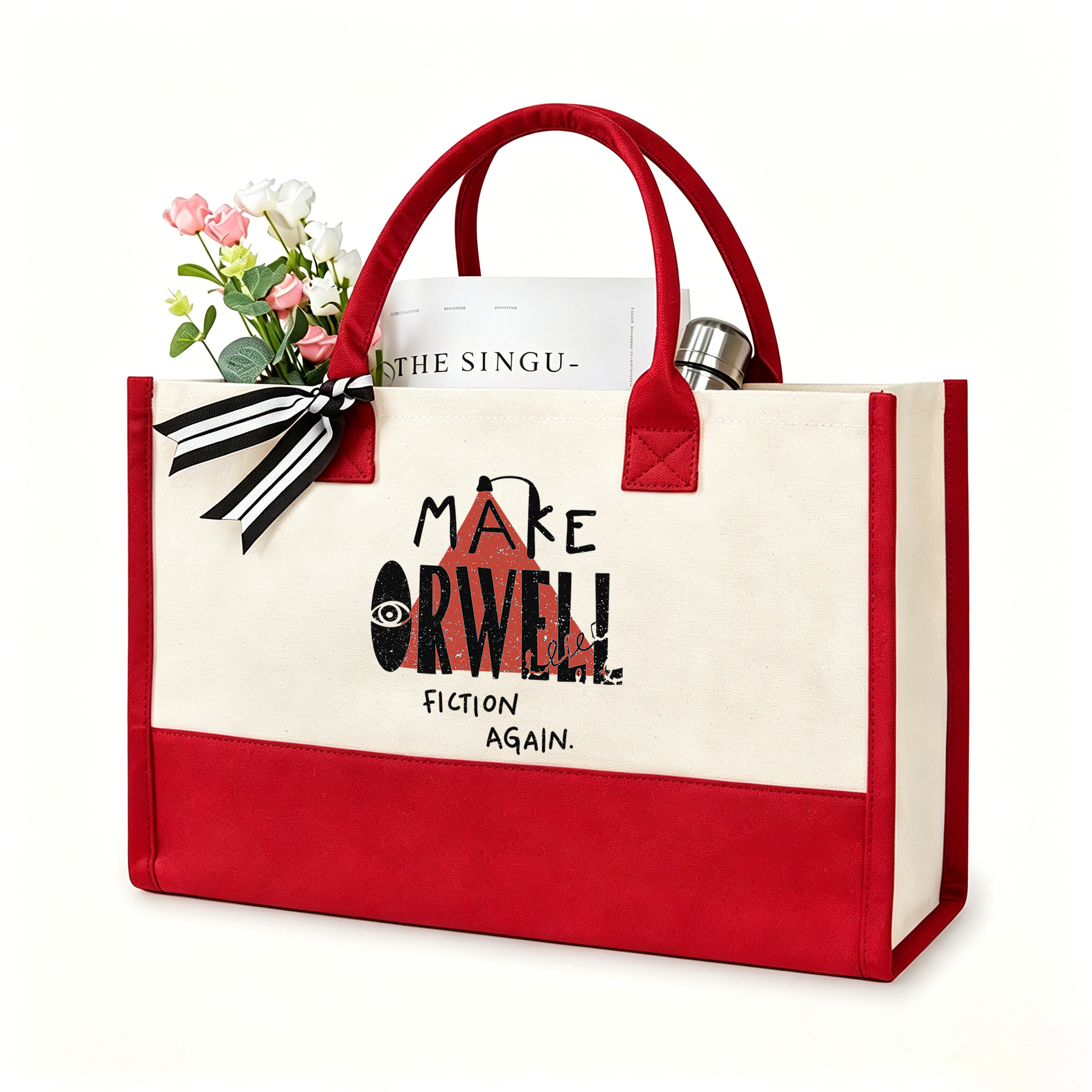 Pagewings Make Orwell Fiction Again10207 Large Tote Bag