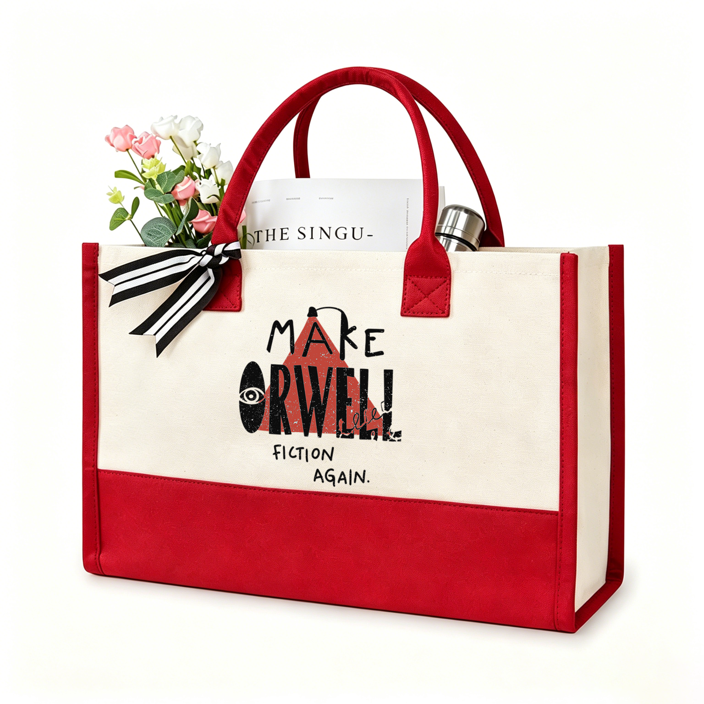 Pagewings Make Orwell Fiction Again10207 Large Tote Bag