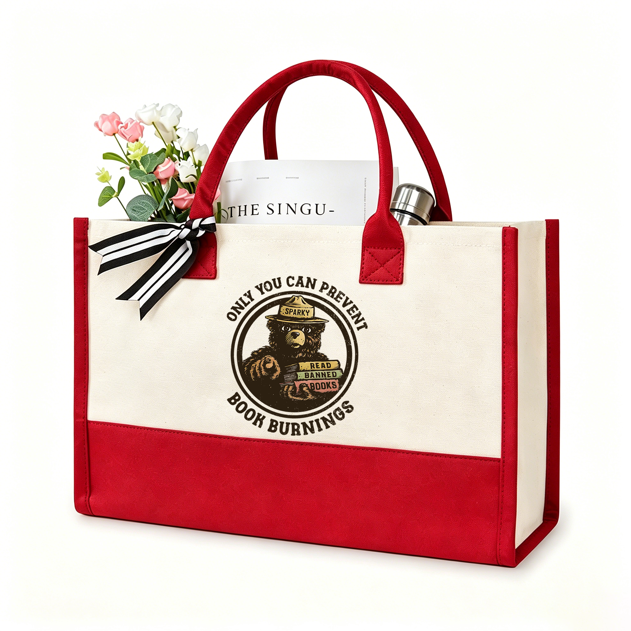 Pagewings Only You Can Prevent Book Burnings10703 Large Tote Bag