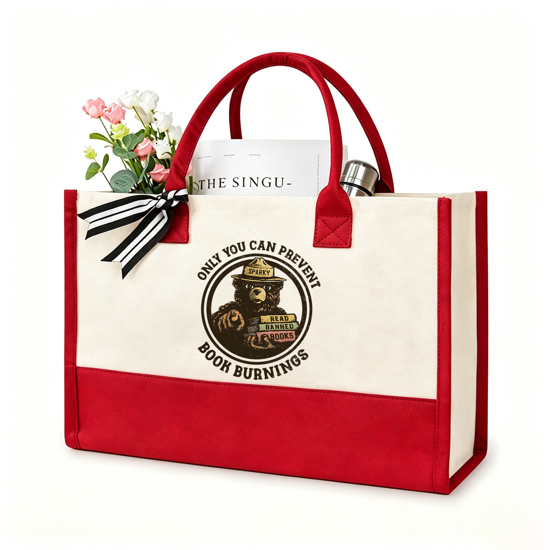 Pagewings Only You Can Prevent Book Burnings10703 Large Tote Bag
