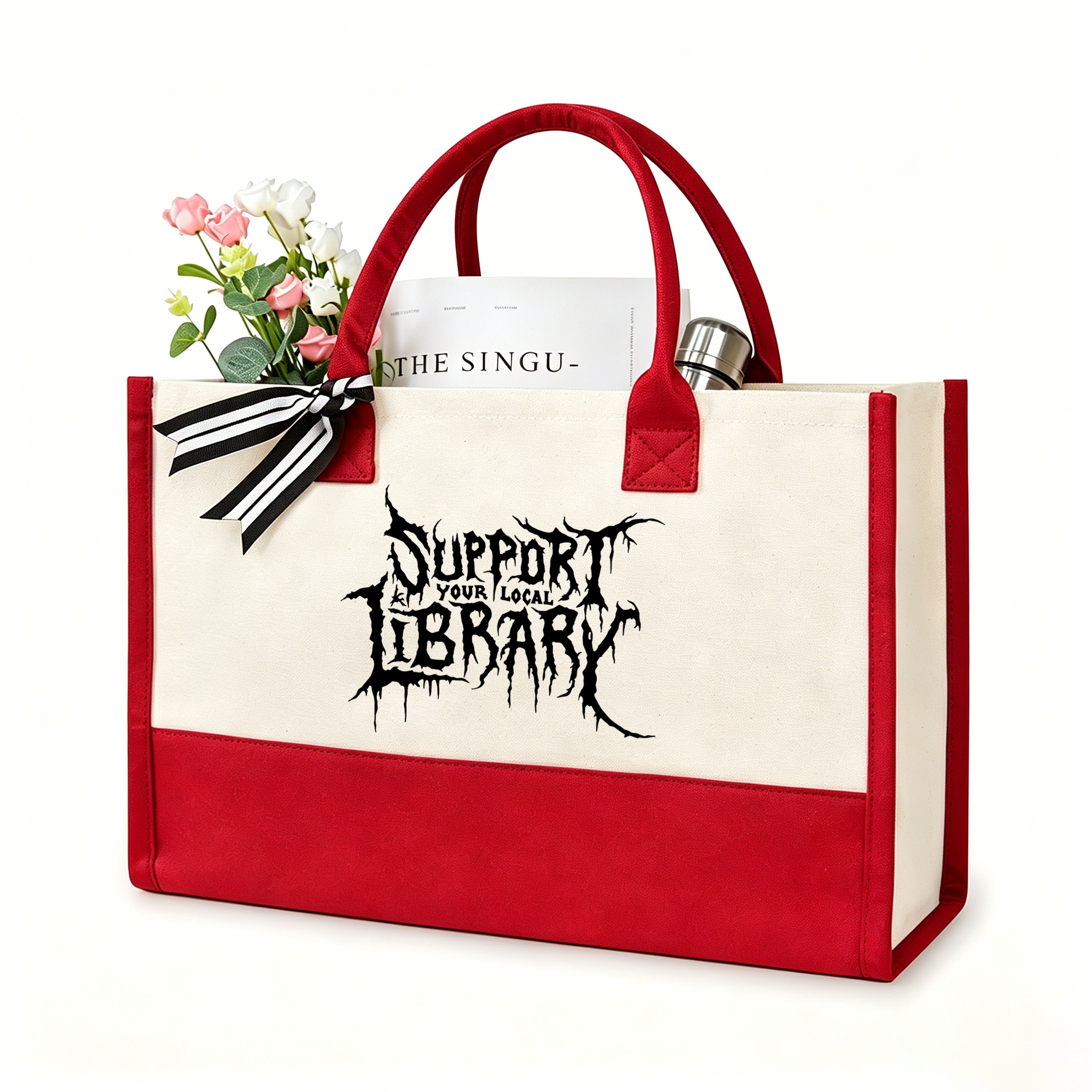 Pagewings Support Your Local Library11432 Large Tote Bag