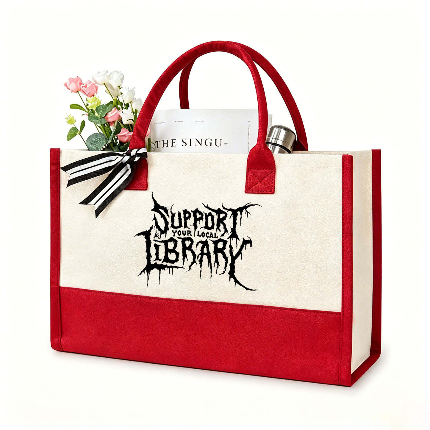 Pagewings Support Your Local Library11432 Large Tote Bag