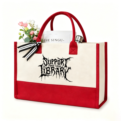 Pagewings Support Your Local Library11432 Large Tote Bag