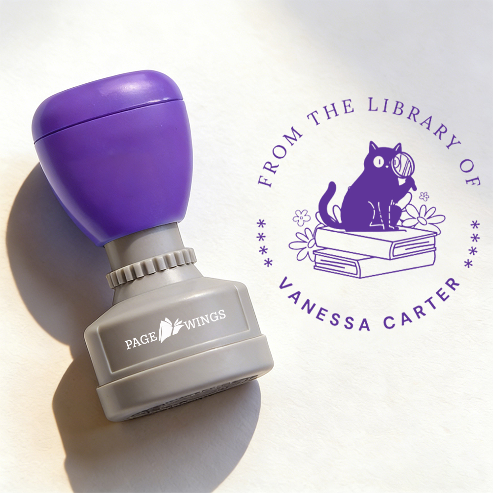 Pagewings Personalized Name Library Stamp