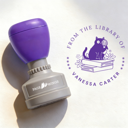 Pagewings Personalized Name Library Stamp